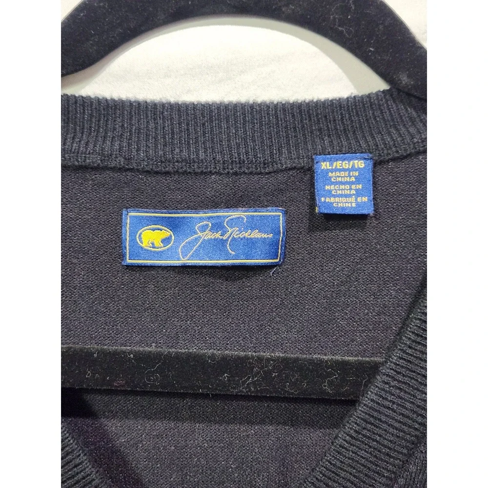 JACK NICKLAUS Men's Black Golf Argyle Diamond Sweater Vest‎ XL Preppy Minimalist